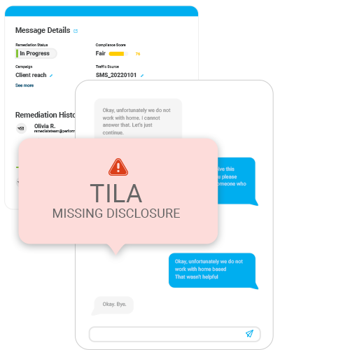 TILA Missing disclosure message TILA Missing disclosure message