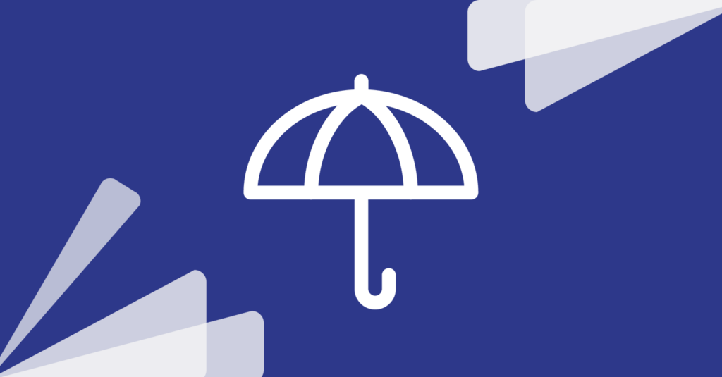 performline radar with insurance umbrella icon on navy background