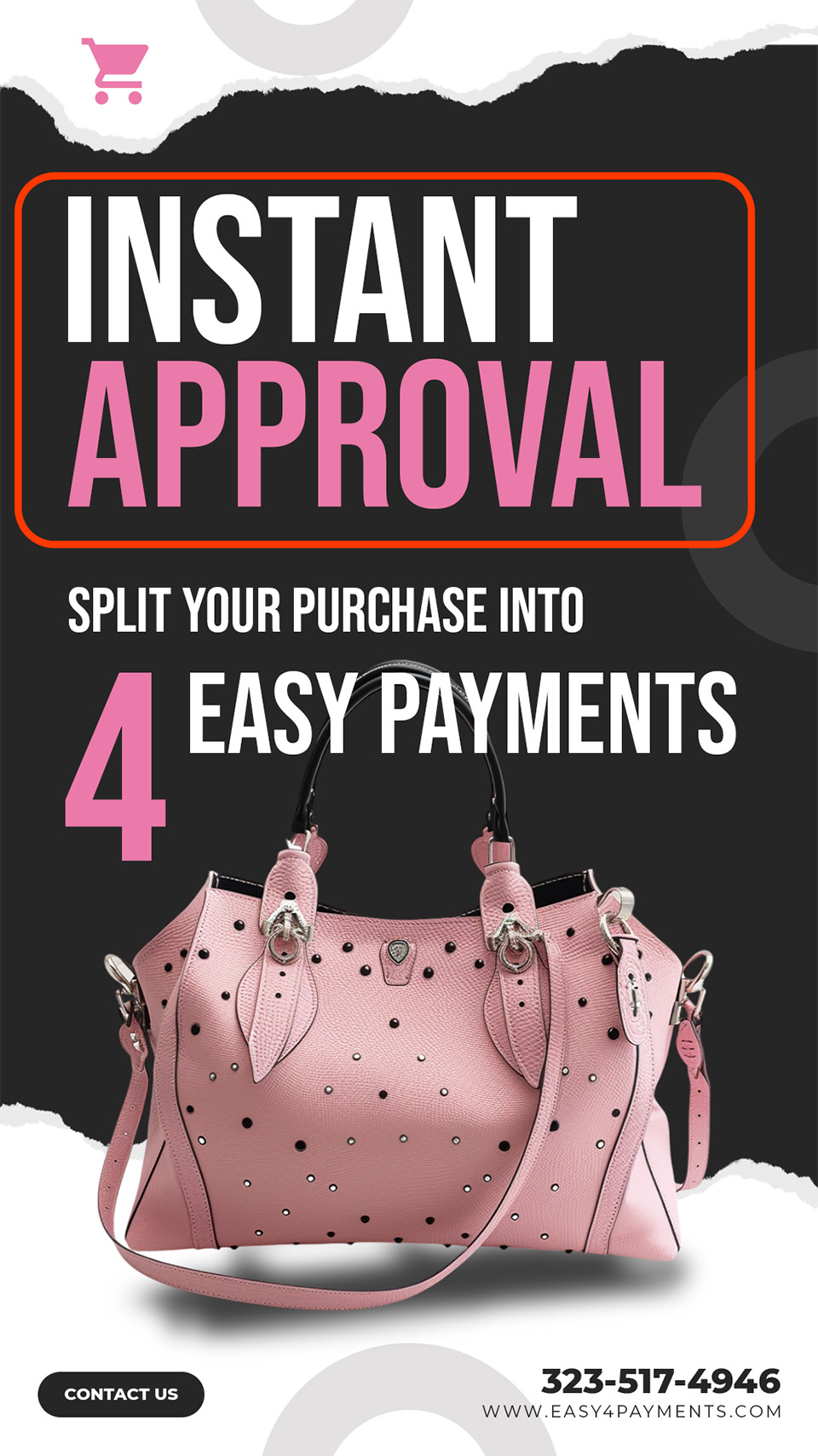 B2C shopping flyer example of UDAAP no barrier to entry violation, highlighting "instant approval" phrases