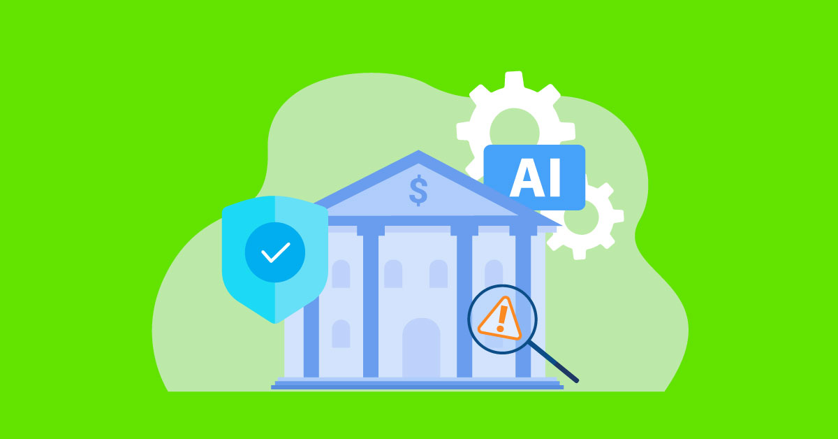 bank best practices, ai/llm, risk you're missing icons on green background