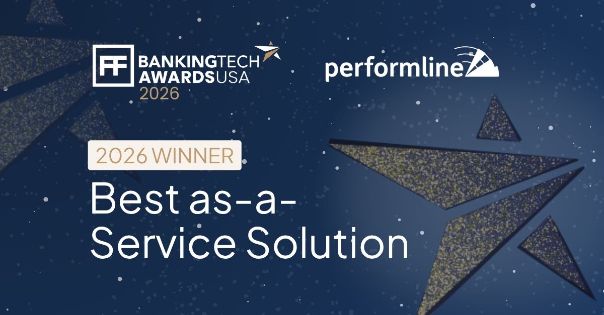 PerformLine logo 2026 Best as-a-Service Solution at the 2026 Banking Tech Awards USA logo, star,